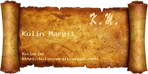 Kulin Margit névjegykártya